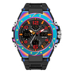 Orologio sportivo al quarzo con doppio display digitale luminoso