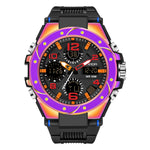Orologio sportivo al quarzo con doppio display digitale luminoso