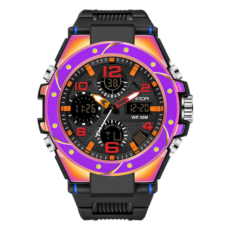 Orologio sportivo al quarzo con doppio display digitale luminoso