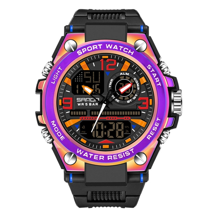 Orologio sportivo al quarzo con doppio display digitale luminoso