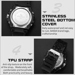 Orologio sportivo al quarzo con doppio display digitale luminoso