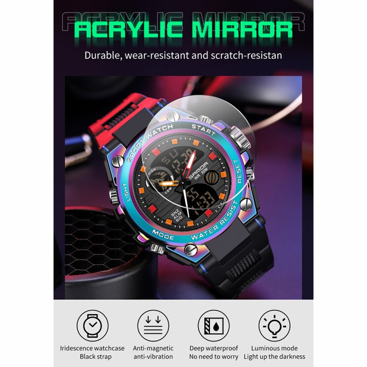 Orologio sportivo al quarzo con doppio display digitale luminoso