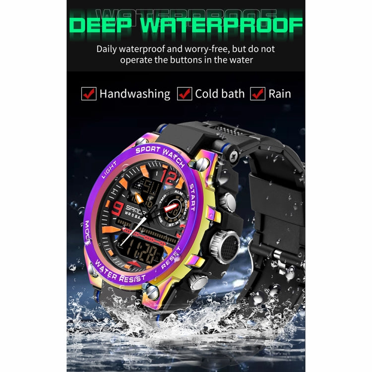 Orologio sportivo al quarzo con doppio display digitale luminoso