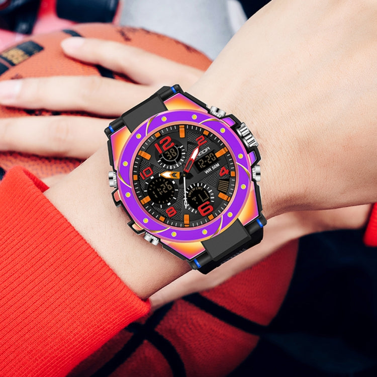 Orologio sportivo al quarzo con doppio display digitale luminoso