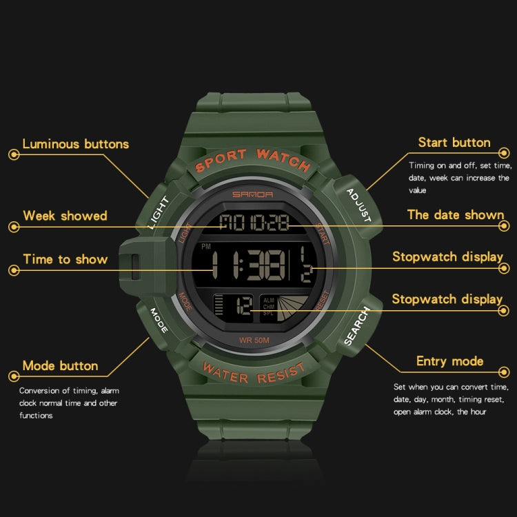SANDA 2106 Orologio Digitale Sportivo LED Uomo