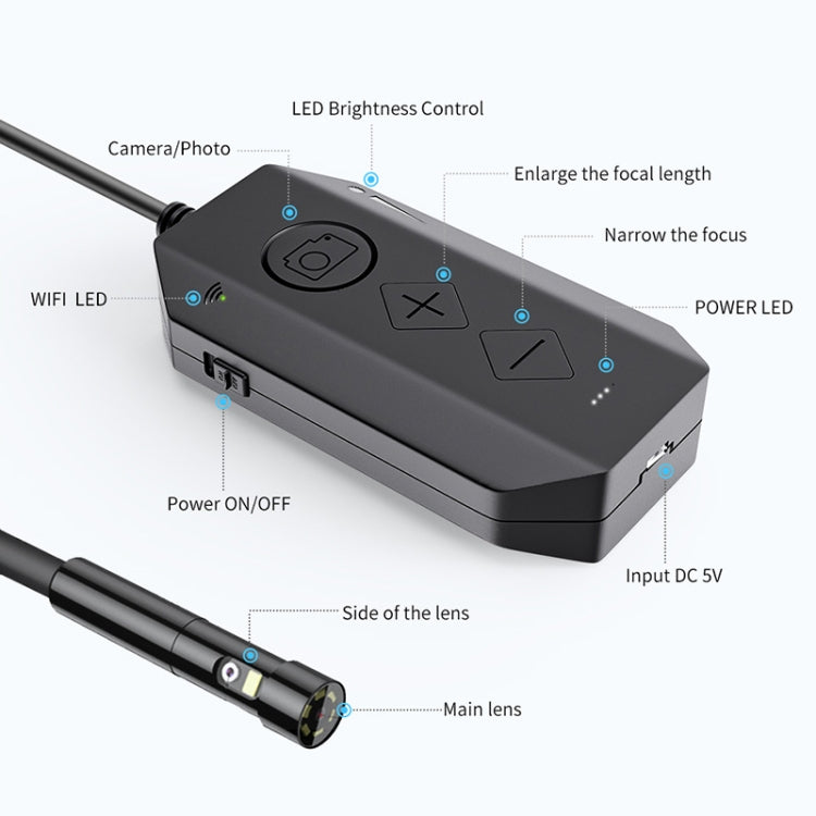 Telecamera endoscopio WiFi 5MP Dual-Lens 12mm