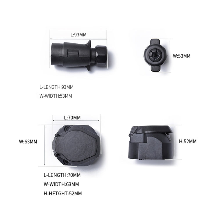 Presa connettore rimorchio 7 pin 12V in plastica