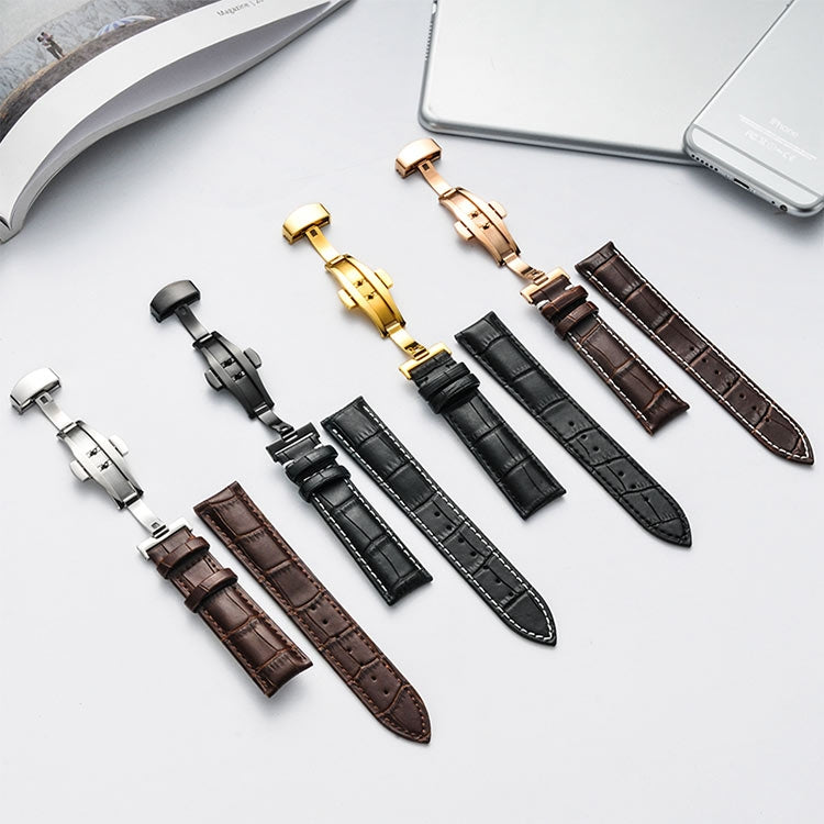 Cinturino in pelle con fibbia a farfalla per Galaxy Watch