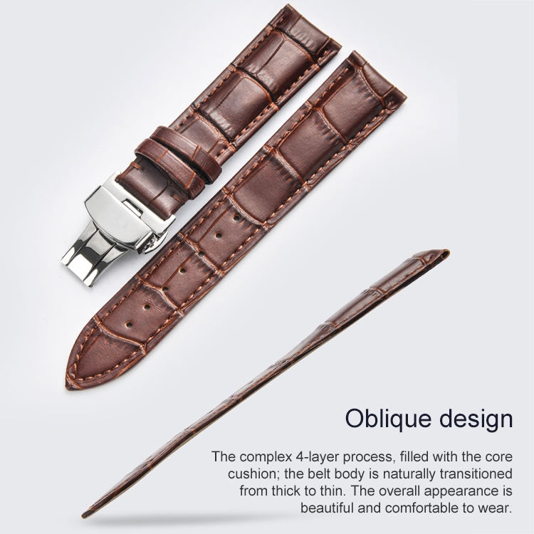 Cinturino in pelle con fibbia a farfalla per Galaxy Watch