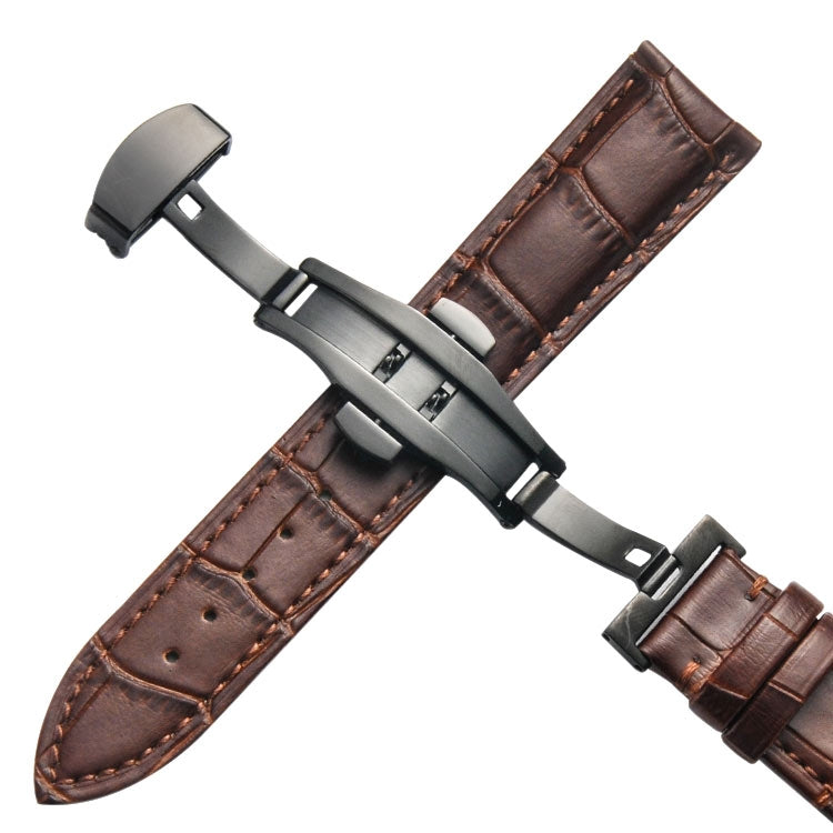 Cinturino in pelle con fibbia a farfalla per Galaxy Watch