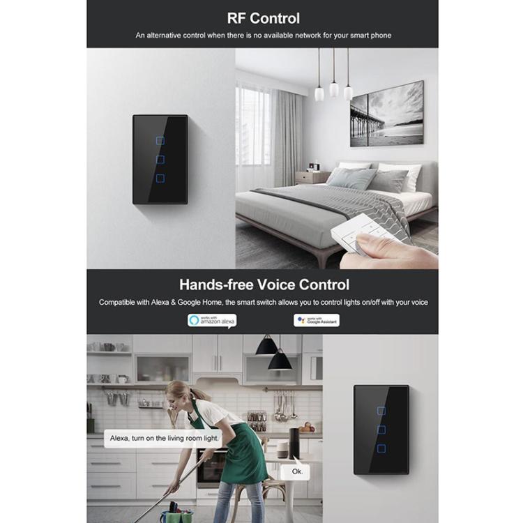 Interruttore tattile WiFi Sonoff T3 US-TX con telecomando RF