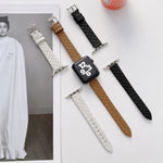Cinturino in pelle a scacchi per Apple Watch compatibile