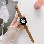 Cinturino in pelle a scacchi per Apple Watch compatibile