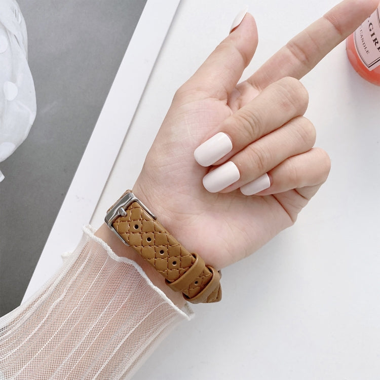Cinturino in pelle a scacchi per Apple Watch compatibile
