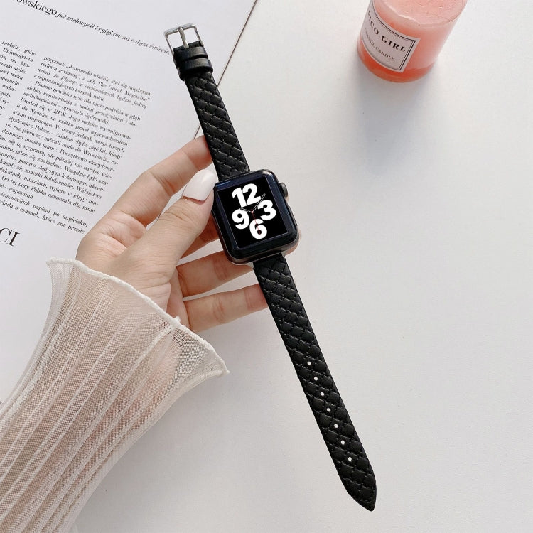 Cinturino in pelle a scacchi per Apple Watch compatibile