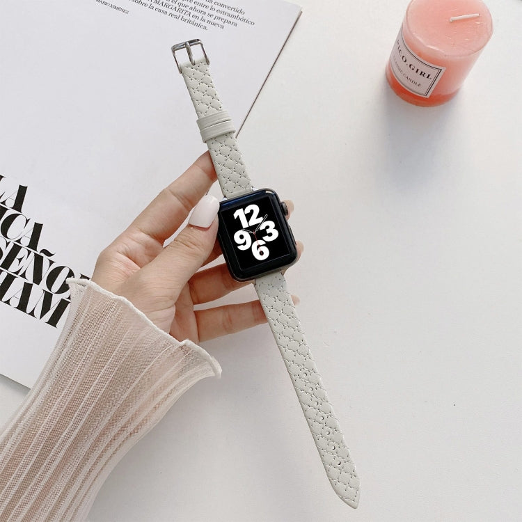 Cinturino in pelle a scacchi per Apple Watch compatibile
