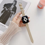 Cinturino in pelle a scacchi per Apple Watch compatibile