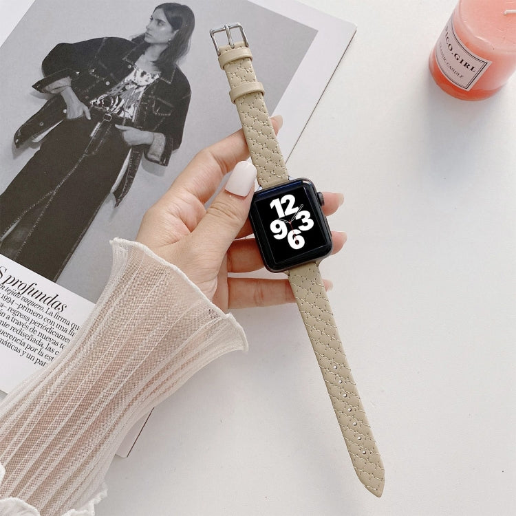 Cinturino in pelle a scacchi per Apple Watch compatibile