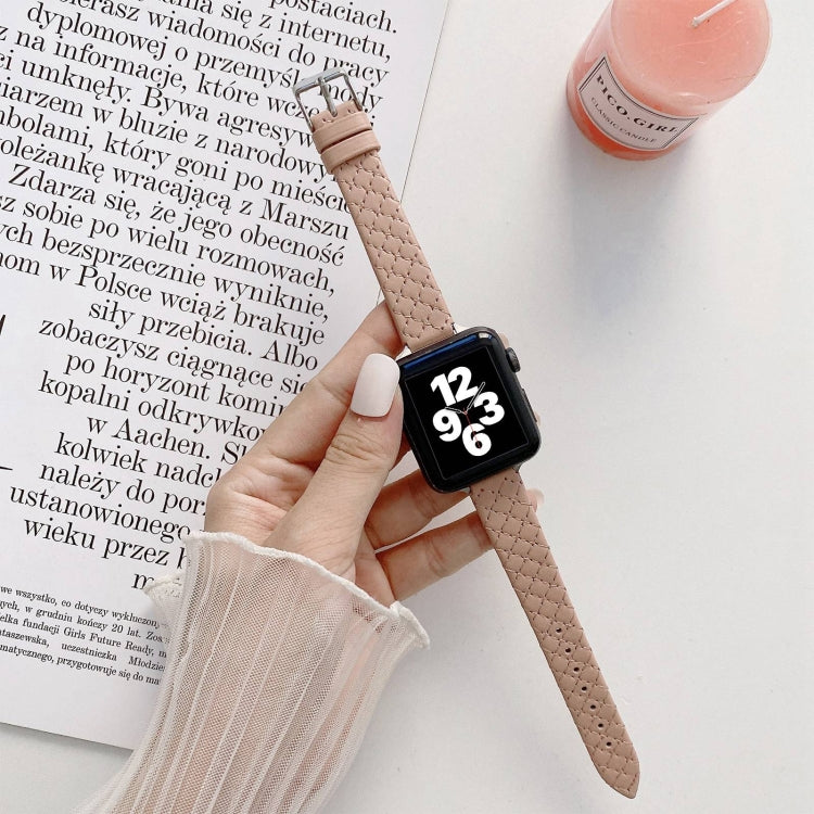 Cinturino in pelle a scacchi per Apple Watch compatibile