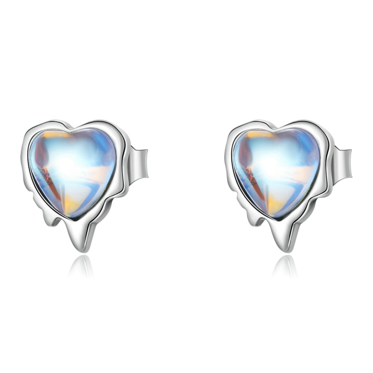 Orecchini donna cuore pietra di luna argento S925