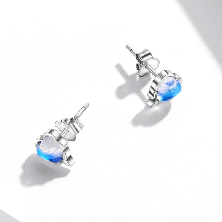 Orecchini donna cuore pietra di luna argento S925