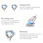 Orecchini donna cuore pietra di luna argento S925