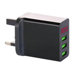 Caricatore da viaggio 3 porte USB con display digitale LED
