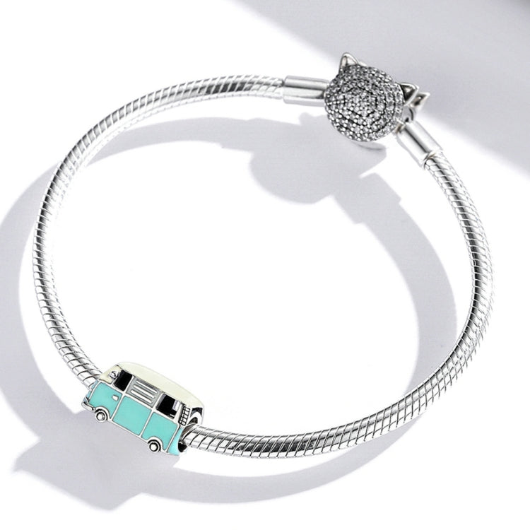 Perline mini bus in argento sterling S925 per gioielli