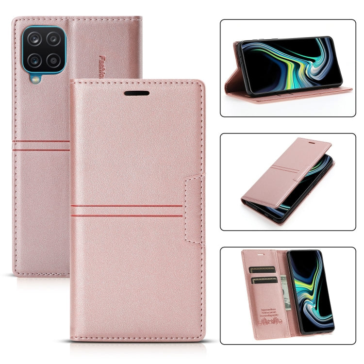 Custodia portafoglio in pelle PU con ventosa per Galaxy A12