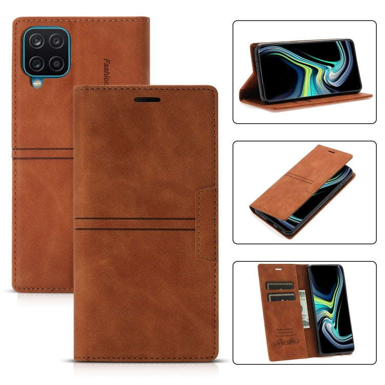 Custodia portafoglio in pelle PU con ventosa per Galaxy A12