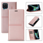 Custodia portafoglio in pelle PU con ventosa per Galaxy A12