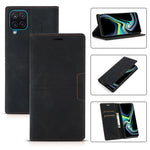 Custodia portafoglio in pelle PU con ventosa per Galaxy A12