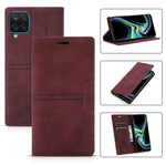 Custodia portafoglio in pelle PU con ventosa per Galaxy A12