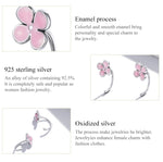 Orecchini a bottone donna fiori rosa argento S925