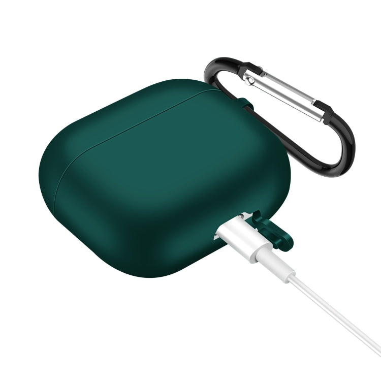 Custodia protettiva per auricolari in silicone tinta unita per AirPods 3, con gancio