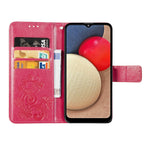 Custodia portafoglio in pelle goffrata per Samsung Galaxy A03s