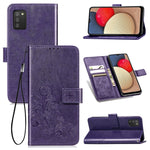 Custodia portafoglio in pelle goffrata per Samsung Galaxy A03s