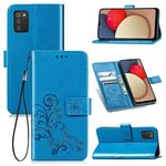 Custodia portafoglio in pelle goffrata per Samsung Galaxy A03s