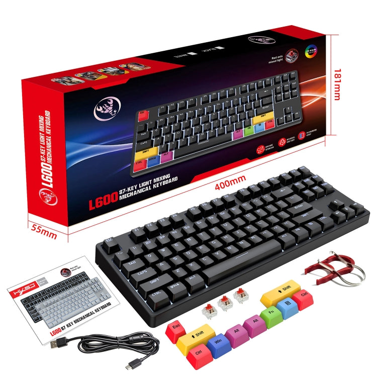 Tastiera meccanica HXSJ L600 87 tasti USB-C retroilluminata