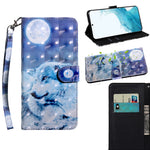Custodia portafoglio in pelle con supporto per Samsung Galaxy S22
