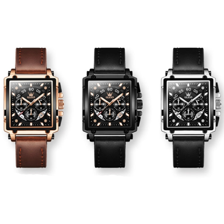 Orologio cronografo Olevs 9919 quadrante quadrato uomo