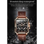 Orologio cronografo Olevs 9919 quadrante quadrato uomo