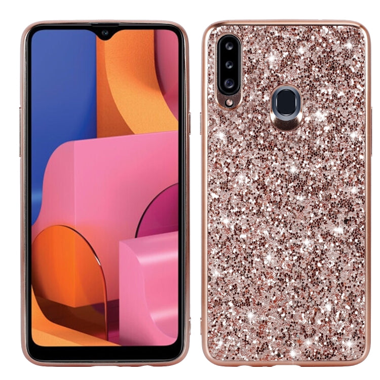 Custodia TPU glitterata per Samsung Galaxy A20s