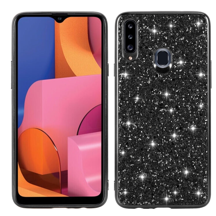 Custodia TPU glitterata per Samsung Galaxy A20s