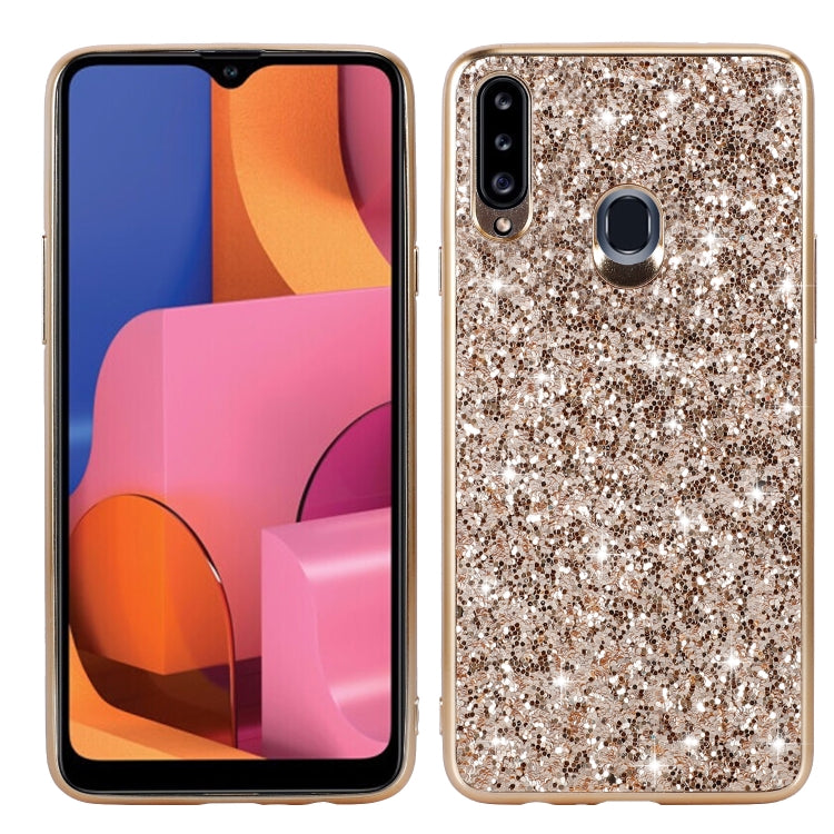 Custodia TPU glitterata per Samsung Galaxy A20s