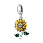 Ciondolo girasole in argento sterling 925 per gioielli fai da te