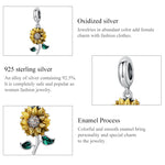 Ciondolo girasole in argento sterling 925 per gioielli fai da te