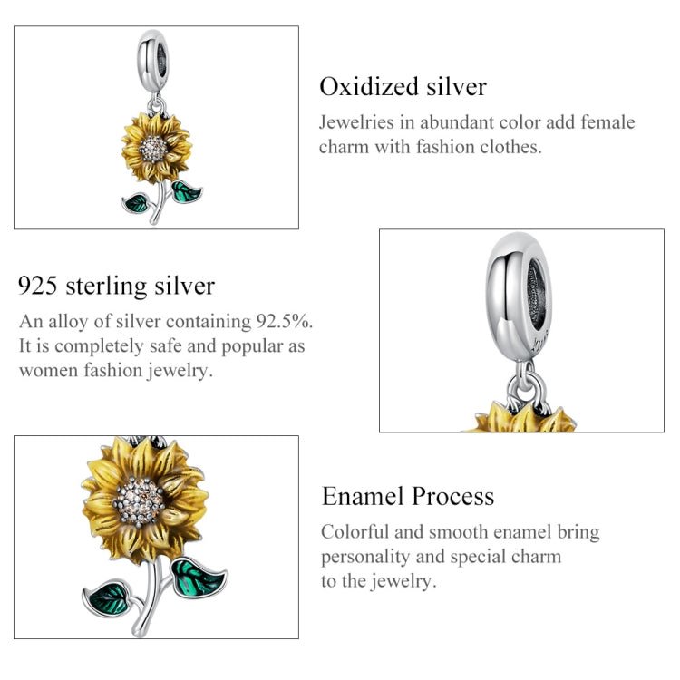 Ciondolo girasole in argento sterling 925 per gioielli fai da te
