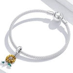 Ciondolo girasole in argento sterling 925 per gioielli fai da te