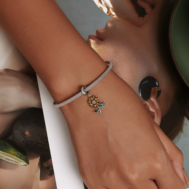 Ciondolo girasole in argento sterling 925 per gioielli fai da te